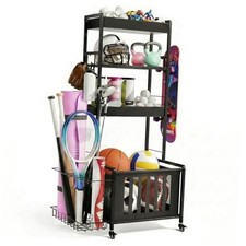 Sports Equipment Organizer, Ball Storage Rack for Garage, 4 Standard Small