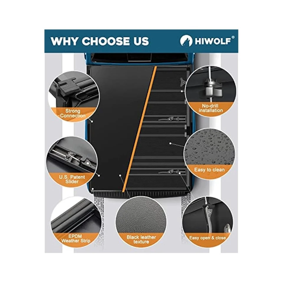 6.6' Truck Bed Cover, Quad,Fold Design Fits 2019,2025 Chevy/GMC 1500 Series Foto 4 de 4