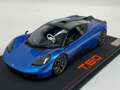 1/18 MEKO Gordon Murray Automotive T-50 Laguna Blue 2021 Leather base #02 of 26