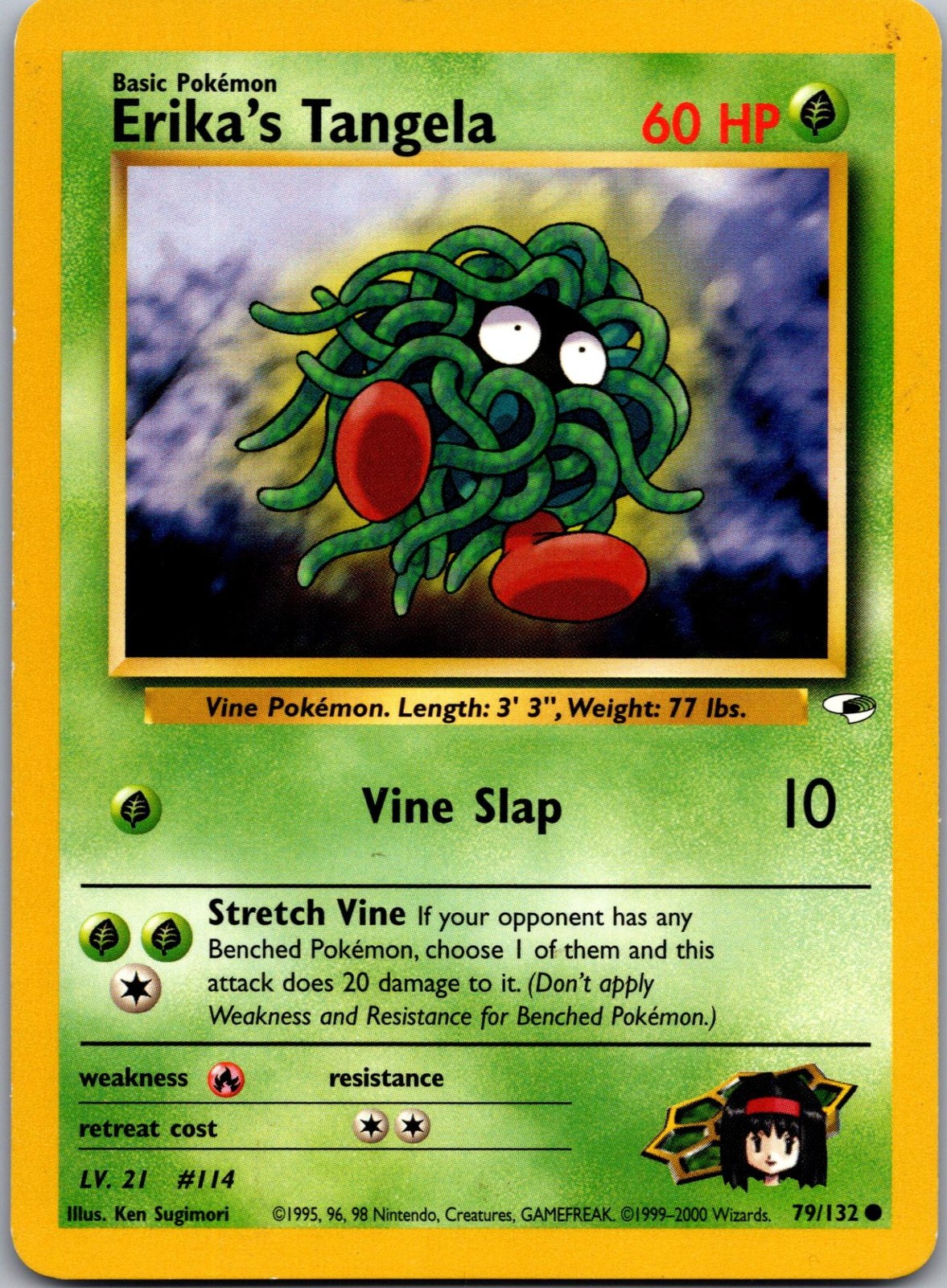 Erika's Tangela 79/132 Common Gym Heroes Pokemon Near Mint