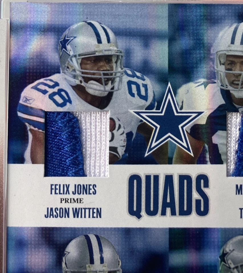 2010 Absolute Memorabilia Romo/Witten/Jones/Austin Quads Jersey Patch #’d 01/15 - Image 2 of 4