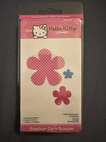 NIB Sizzix Sizzlits Sanrio Hello Kitty Flowers 655866 Medium Die RARE RETIRED - Picture 1 of 1