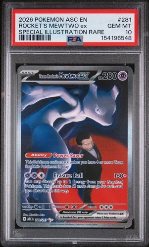 2026 POKEMON ASCENDED HEROES SPECIAL ILLUSTRATION TEAM ROCKET'S MEWTWO EX PSA 10
