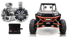  2 Rockville WB65 6.5" 600w Swivel Tower Speakers MTX Amp For RZR/ATV/UTV/Cart