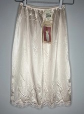 Vintage JCPenney Body Lites Slip Skirt Ivory Satin Lace USA Women S Deadstock