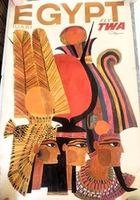 Vintage 1960s Travel Poster for EGYPT Commissioned by TWA 24