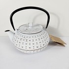 New 32oz Cast Iron Kettle Tea Pot White Nanbu Tekki w/ Stainless Steel Infuser