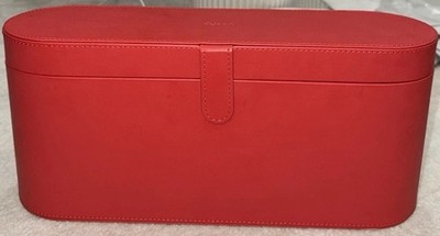 Dyson Hair Dryer Red Case Felt Lining Hinged Lid 13 x 6 x 3 in