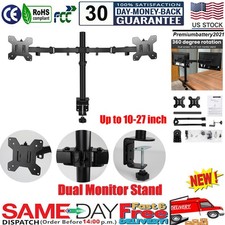   Adjustable Dual Monitor Stand for 10  to 27  Screens,Free Standing Mount Stand