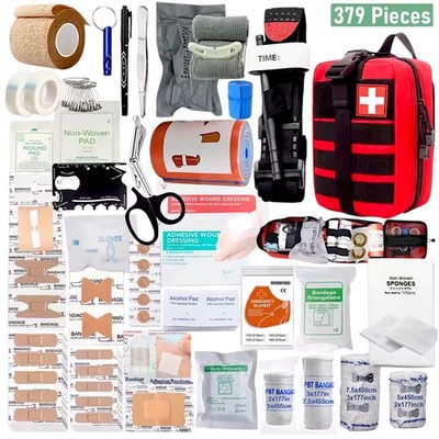 379pcs First Aid Kit Portable Emergency Bag Home Office Outdoor Camping Survival