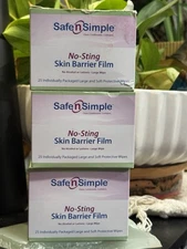 75 Safe n Simple SNS00807 Large No-Sting Skin Barrier Film Wipes Exp 07/27
