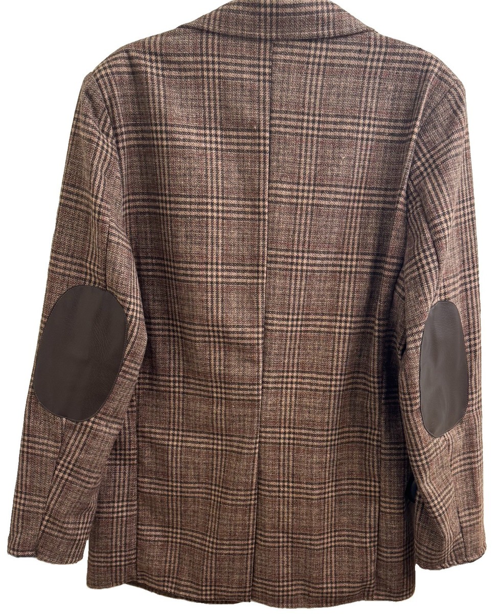 11th DOCTOR WHO BBC 2009 Matt Smith Brown Plaid Tweed Blazer Elbow Patches L/XL View 6