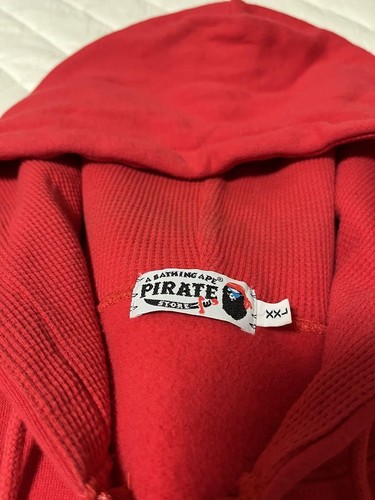 A Bathing Ape Pirate Zip Up Graphic Hoodie Red Crossbone XXL 0625BAH02 - Picture 2 of 6