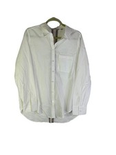 Athleta Marinwood Stripe Button Front Pocket Shirt White Womens Large