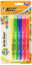 BIC Brite Liner Highlighters, Chisel Tip, Assorted Colors, 10-Count,