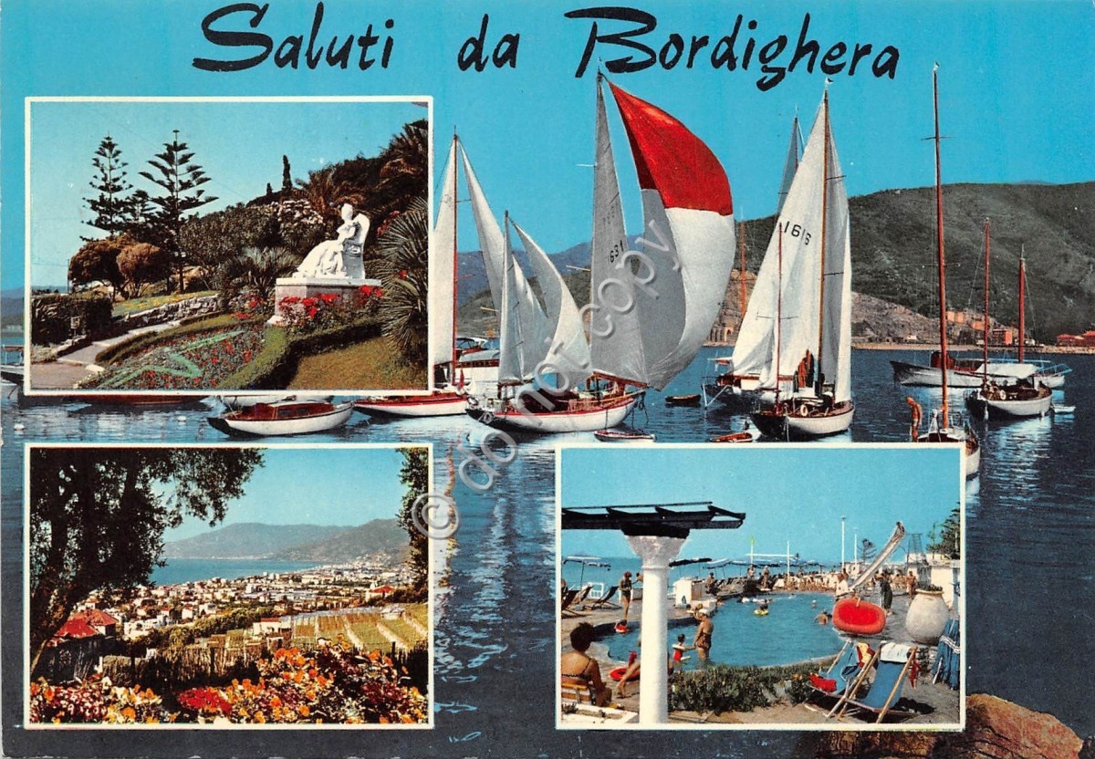 Cartolina Bordighera vedutine 1969 (Imperia)