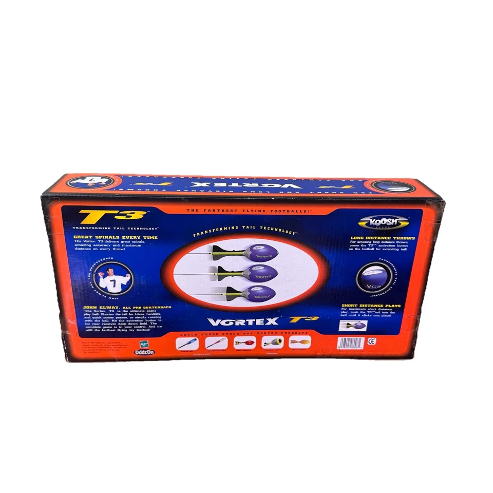 Nerf Vortex T3 Vintage 90s Hasbro Spring Button Tail Football Peyton Manning - Image 4 of 4