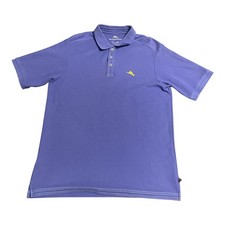 Tommy Bahama Polo Shirt Mens Medium Purple Supima Cotton Short Sleeve