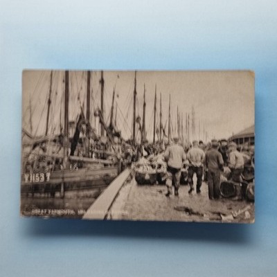 Great Yarmouth Postkarte 1905 Norfolk Edwardian Fischer Masted Trawlers am Kai