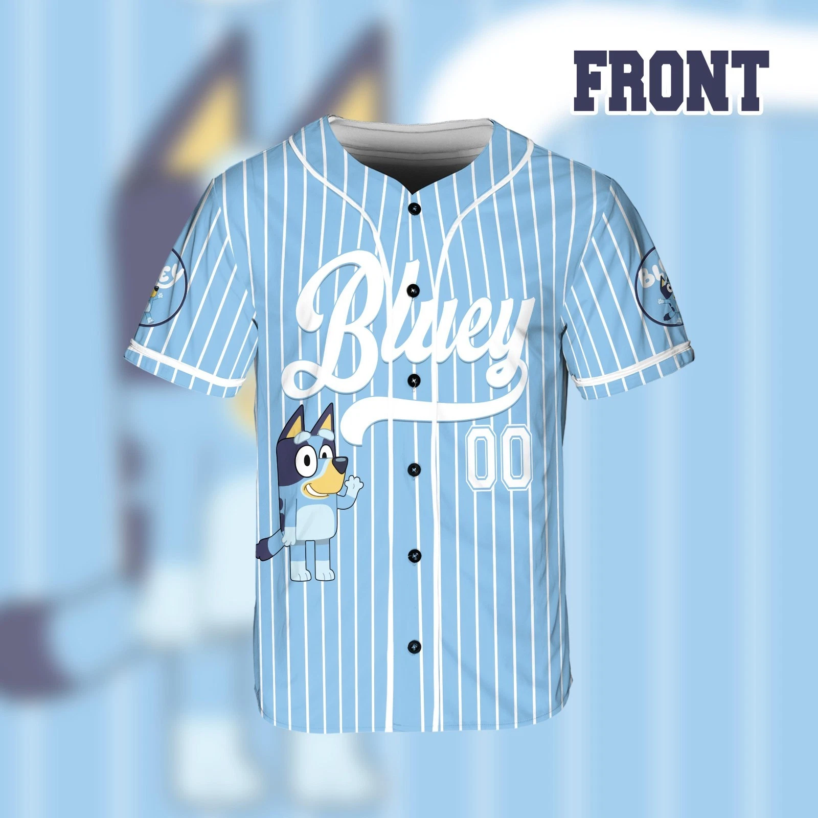 Personalized Blue Dog Baseball Jersey