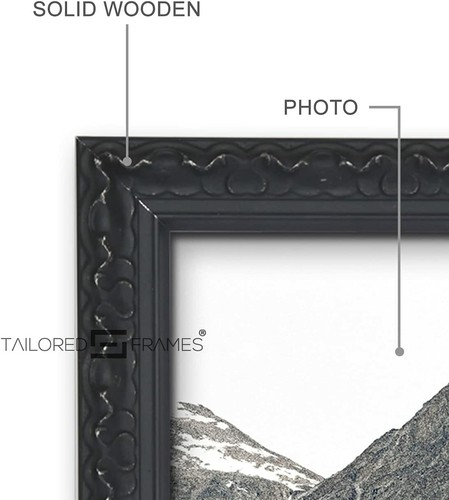 Vintage Ornate Shabby Chic White and Black Picture Photo Frames hand stand New - Picture 7 of 17
