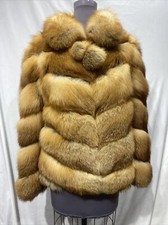Natural Red Fox Jacket Vcut Design Bomber (81258)