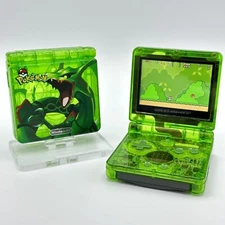 Game Boy Advance SP Custom IPS Backlit Screen UV Printed Shell Rayquaza Pokemon