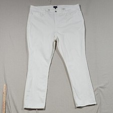 NYDJ Womens Classic White Straight Leg Jeans Size 22W Stretch Summer Staple