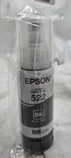T522120 OEM Epson 522 Black Ink Bottle. No Box. Expires In 1 Year