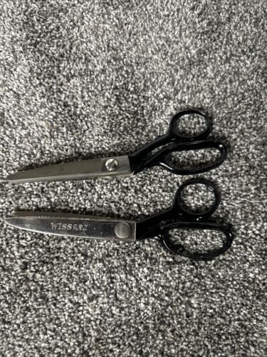 Vintage WISS PINKING SHEARS Model CB7 USA Scissors Heavy Duty Bonus Scissors!