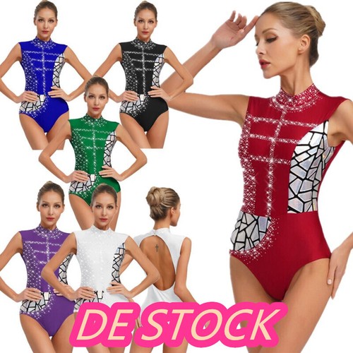 Frauen Anzug Gymnastik Kostüm Slim Fit Catsuit Bühne Trikot Tanz Tanzbekleidung