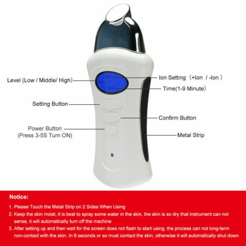 Microcurrent Handheld Galvanic Spa Facial Skin Lifting Body Weight Loss Massager - Picture 11 of 15