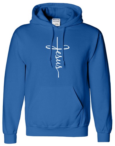 Jesus Cross Men Religious Hoodie Christian Faith Bible Christ Church Humor Tee - Picture 7 of 19