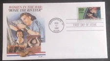 WW2 ROSIE THE RIVETER WOMEN WAR EFFORT 1992 50TH ANNIV FLEETWOOD FDC VF UNADDR