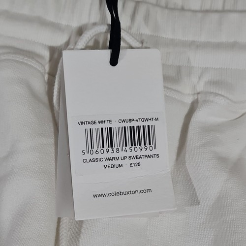 cole buxton heavy weight warm up track bottoms sweatpants Size medium off white - Picture 9 of 16