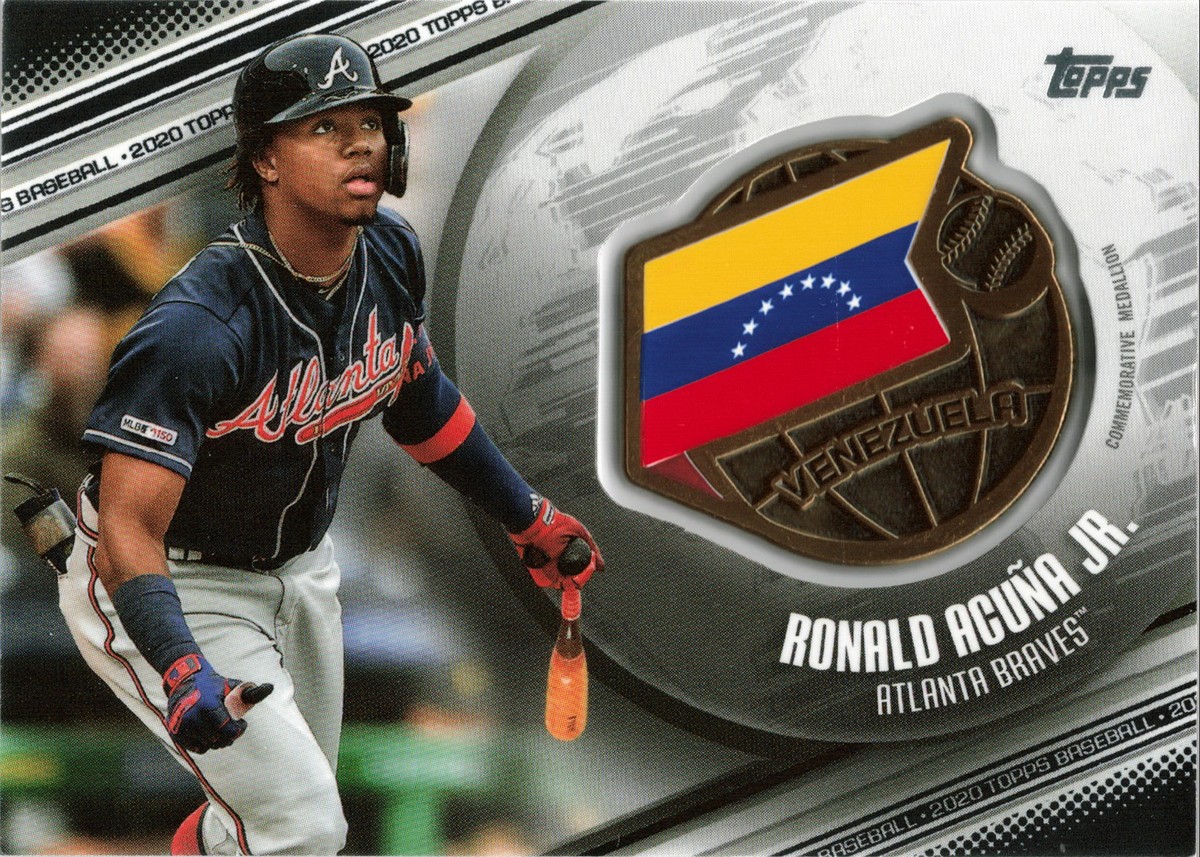 2020 Topps Global Game Medallion Black #GGM-RA Ronald Acuña 2020 Topps Global Game Medallion Black #GGM-RA Ronald Acuña