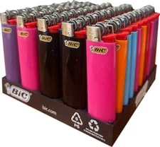BIC Slim Medium Size Lighters,  Assorted Colors, 50-Count *NEW* Wholesale