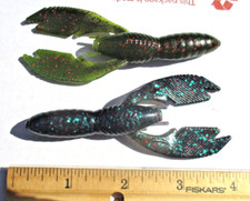 24 JUNEBUG RED-WATERMELON RED 4" SWIM CRAWS Bass Lures Paca Style CRAWFISH Baits