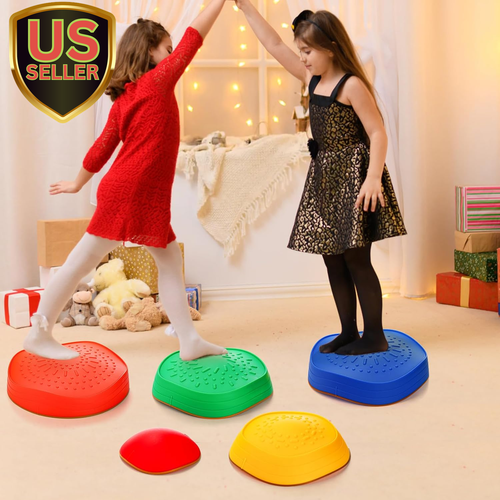 5 Pieces Balance Stepping Stones for Kids, Non-Slip Plastic Balance River Stones - Picture 7 of 8