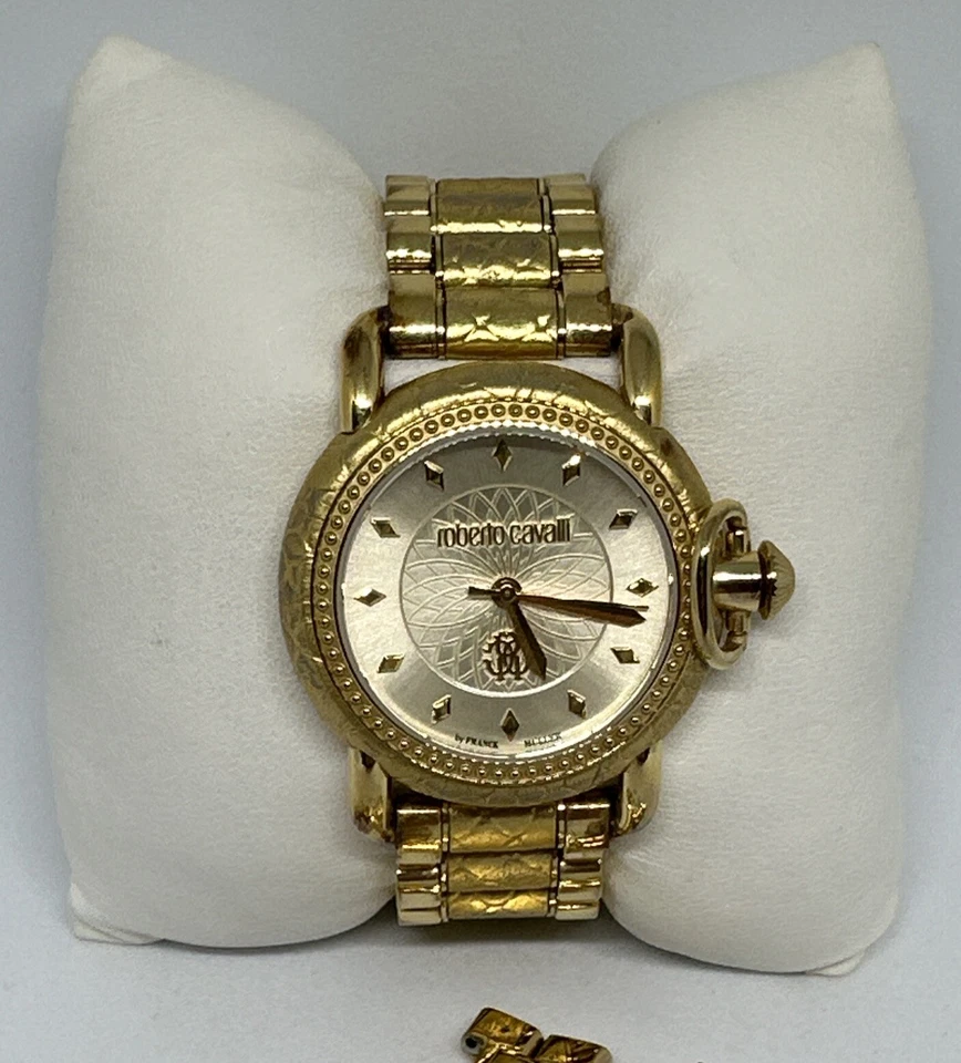 Reloj de cuarzo Roberto Cavalli 1L017 para mujer dorado acero inoxidable esfera analógica HME161 Foto 2 de 4