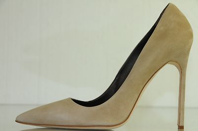 Neu Manolo Blahnik BB 115 Hautfarben Beige Taupe Wildleder Pumps Absatzschuhe 41