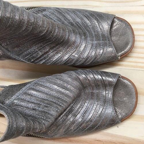 Paul Green Boots Womens UK7 Casual Zip Peep Toe Slingback Bootie Gray Heels - Picture 9 of 19