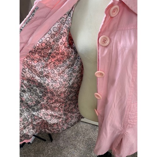 Ambition Pink Rain Coat 3/4 Sleeve Lightweight Spring Jacket Women's L - Picture 6 of 8