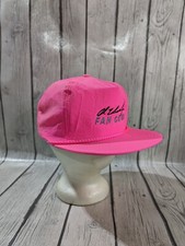 Rare Vintage Fan Club Nylon Hot Barbie Pink Made in USA One Size Adjustable Hat