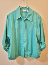 ALFRED DUNNER JACKET WOMENS SIZE 20W TURQUOISE- EXCELLENT CONDITION