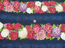 Wilmington 68491 463  LARGE FLORAL SERENADE BORDER  PRINT  BTY