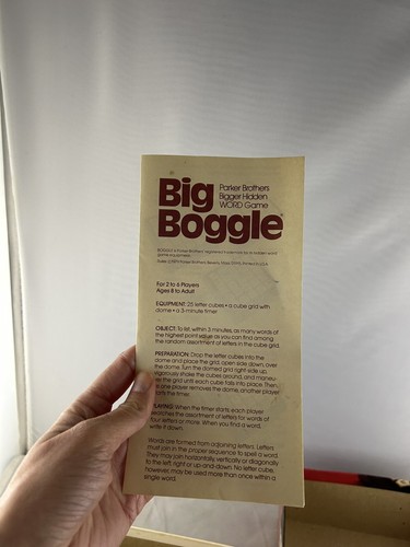 Big Boggle Vintage Board Game Parker Brothers 1979 No. 115 Word Game - Picture 8 of 13