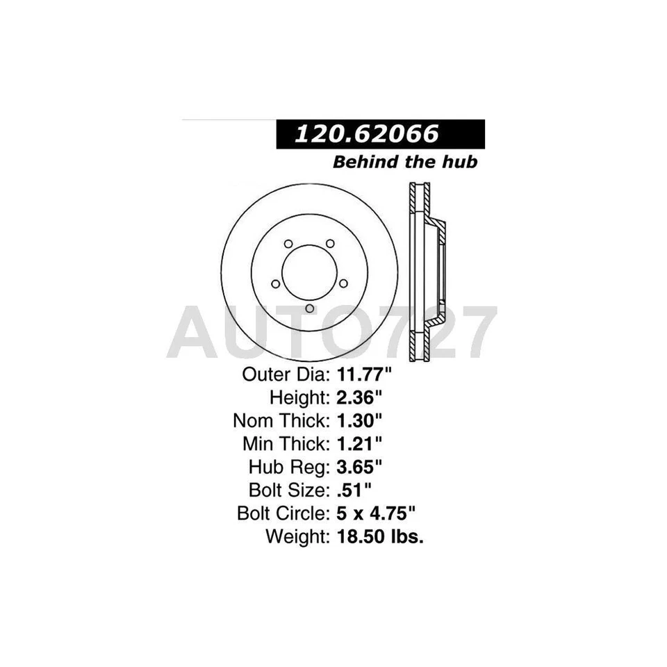 Juego de pastillas de freno de disco delanteras Centric rotor de freno de disco para Chevrolet Bel Air 1970 Foto 4 de 4