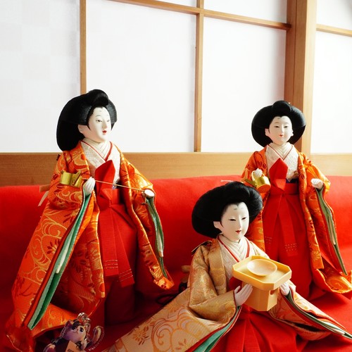 Japan Hina doll Hinamatsuri Kimono Three court ladies Set No Box vintage - Picture 19 of 23