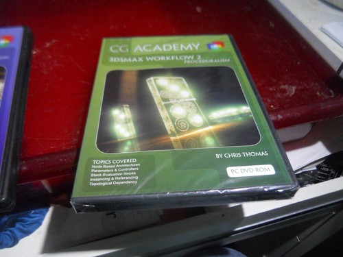  CG Academy RARO= 3DS FLUJO DE TRABAJO 2 PROCEDURALISMO PC DVD-ROM POR CHRIS THOMAS NUEVO  - Imagen 1 de 2